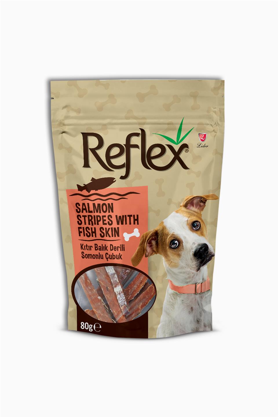 Reflex Balık Deri Sargılı Somon Etli Çubuk 80 Gr | Reflex | Reflex Balık Deri Sargılı Somon Etli Çubuk 80 Gr