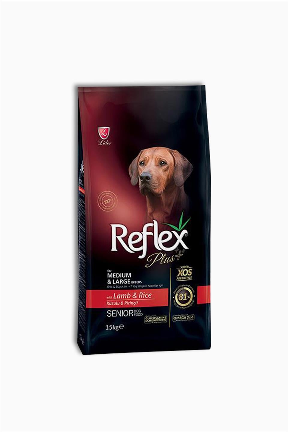 Reflex Plus Senior Medium Large Dog Lr 15 Kg | Reflex | Reflex Kuzu Etli & Pirinçli Orta & Büyük Irk 7+ Yaş Yetişkin Köpek Maması 15 Kg