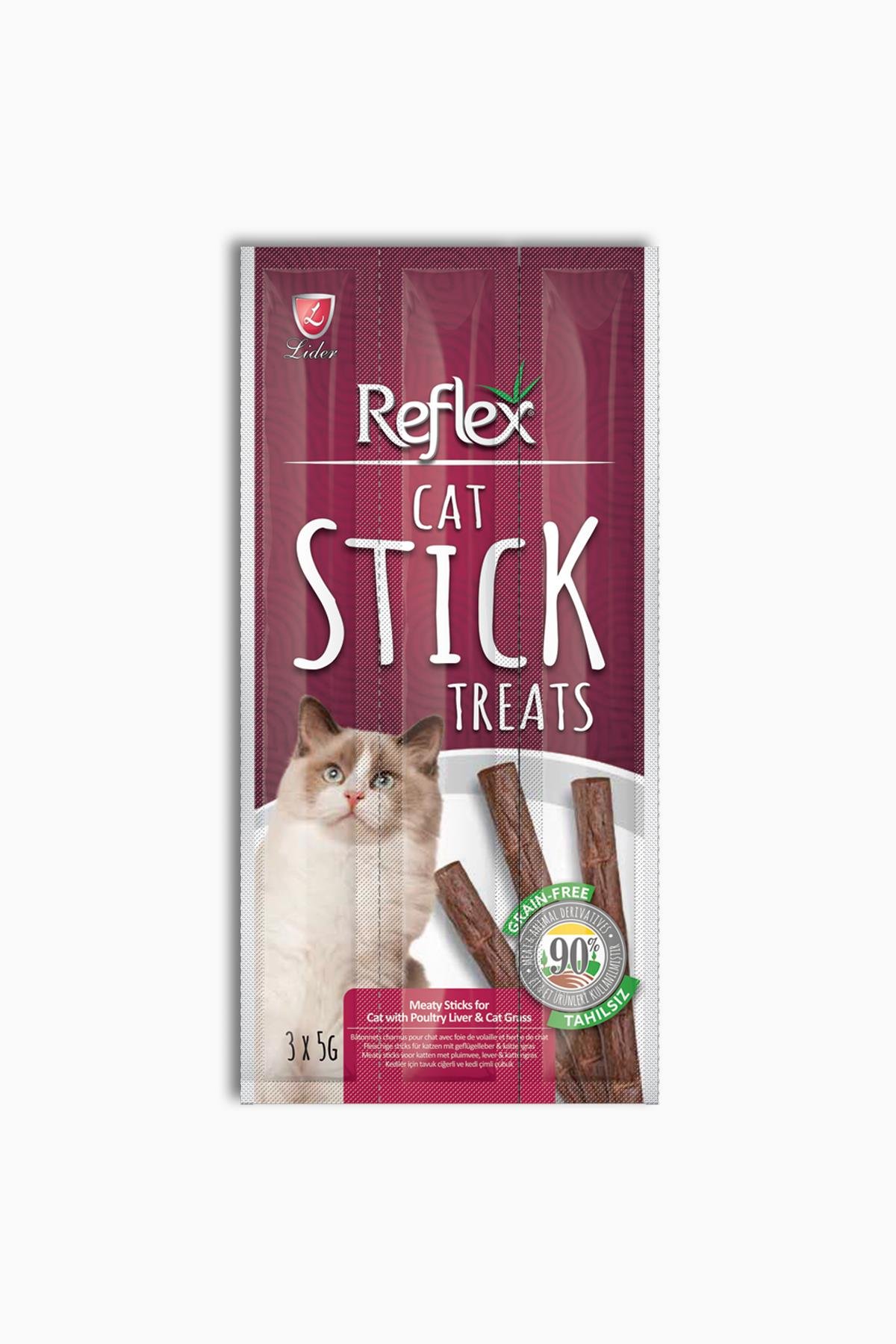 Reflex Sticks Kümes Hayvanlı & Ciğerli Kedi Ödül Çubuğu 3*5 Gr | Reflex | Reflex Sticks Kümes Hayvanlı & Ciğerli Kedi Ödül Çubuğu 3*5 Gr
