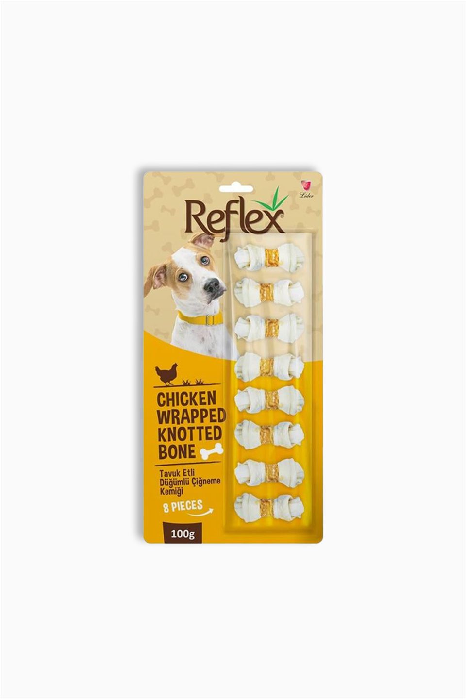 Reflex Tavuk Etli Düğümlü Köpek Çiğneme Kemiği 8'li 100 Gr | Reflex | Reflex Tavuk Etli Düğümlü Köpek Çiğneme Kemiği 8'li 100 Gr