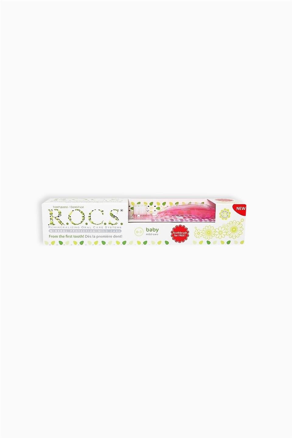 Rocs Baby 0-3 Yaş Diş Fırçası Pembe + Diş Macunu | Rocs | Rocs Baby 0-3 Yaş Diş Fırçası Pembe + Diş Macunu