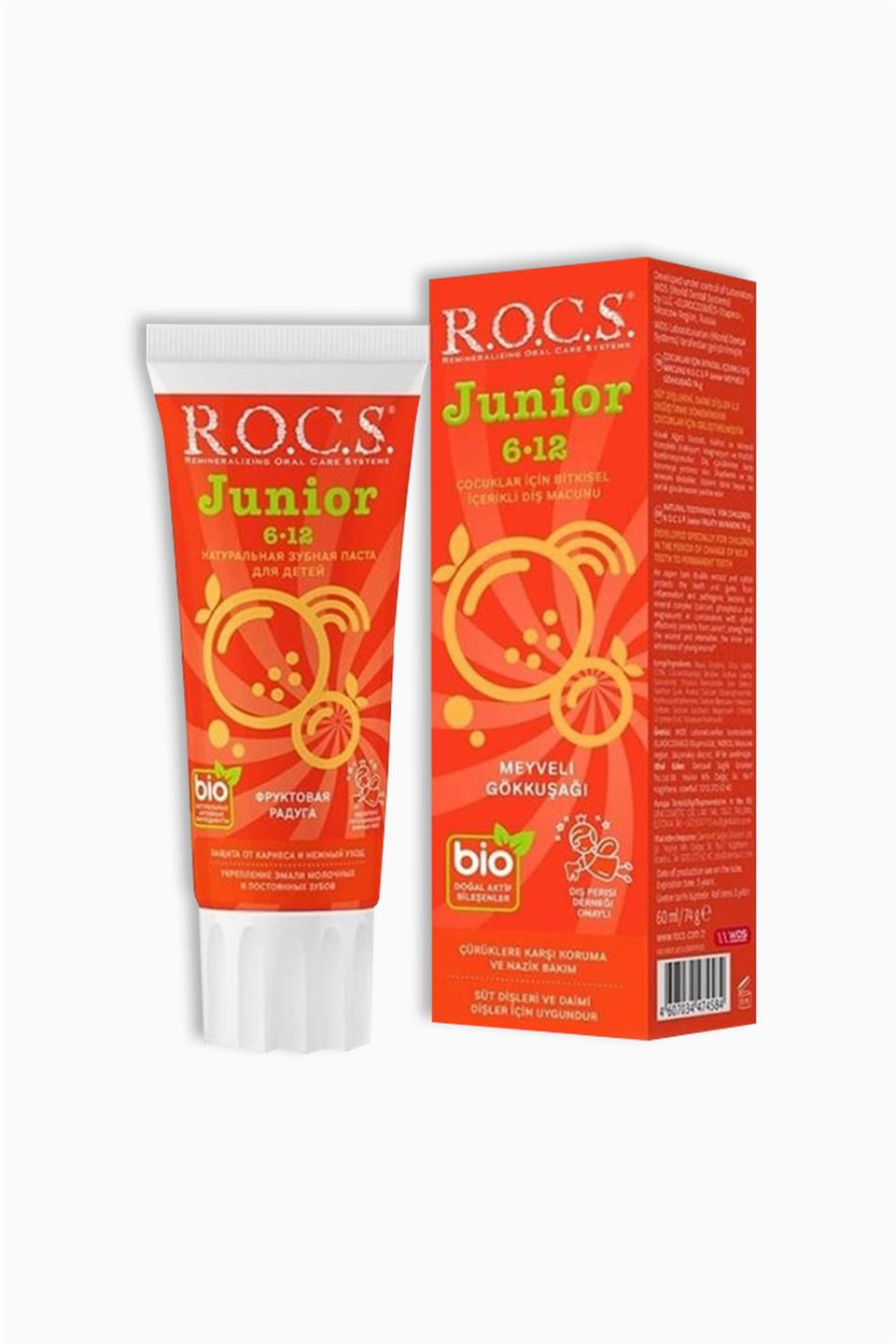 Rocs Junior 6-12 Yaş Meyveli Gökkuşağı Diş Macunu 60 Ml | Rocs | Rocs Junior 6-12 Yaş Meyveli Gökkuşağı Diş Macunu 60 Ml