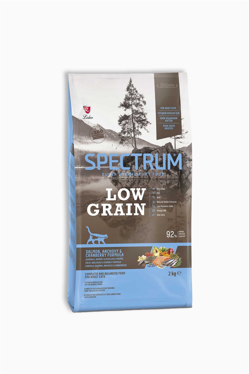 Spectrum Düşük Tahıllı Somon, Hamsi ve Yaban Mersinli Yetişkin Kedi Maması 2kg | Spectrum | Spectrum Düşük Tahıllı Somon, Hamsi ve Yaban Mersinli Yetişkin Kedi Maması 2kg