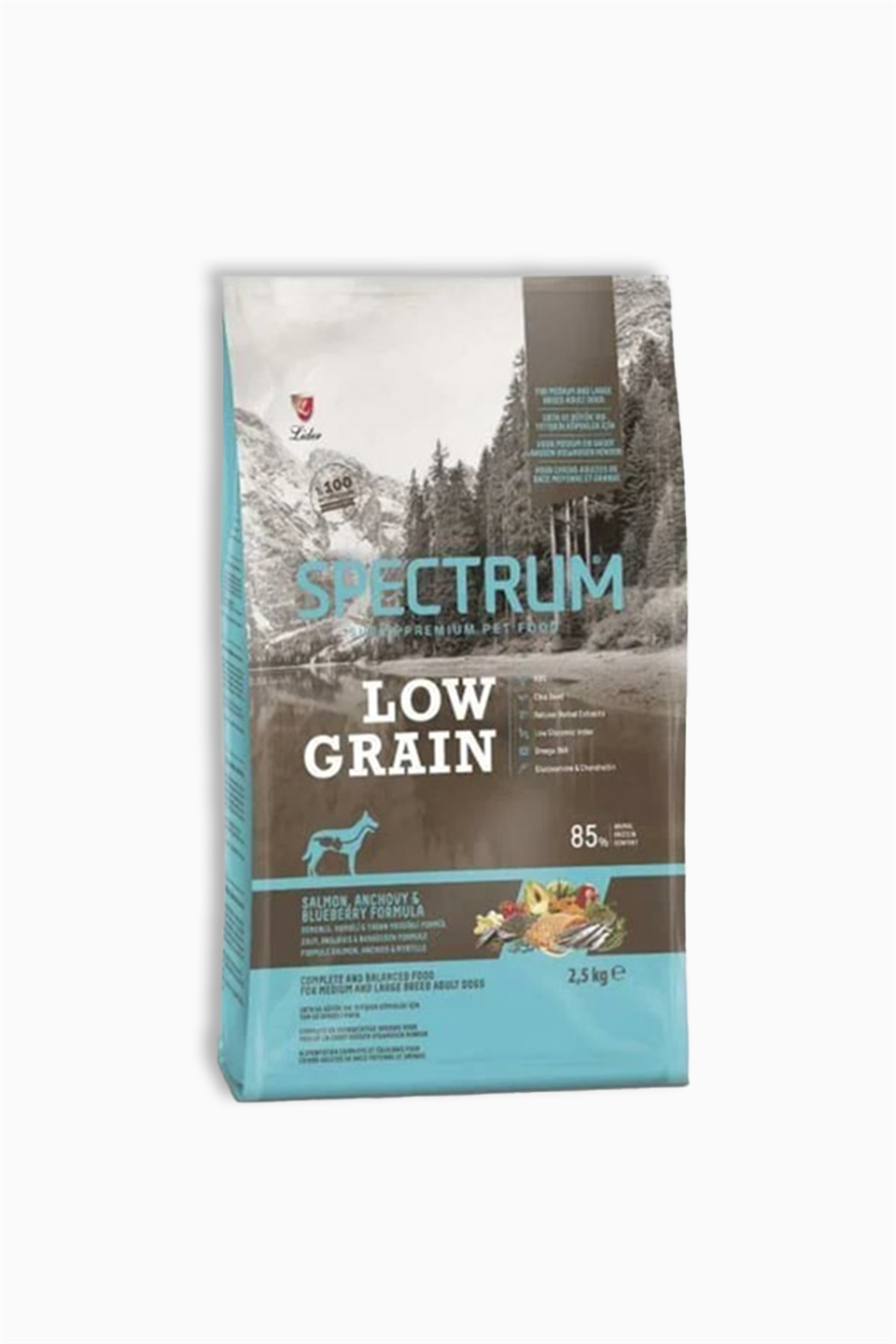 Spectrum Somonlu ve Yaban Mersinli Orta ve Büyük Irk Düşük Tahıllı Yetişkin Köpek Maması 2,5kg | Spectrum | Spectrum Somonlu ve Yaban Mersinli Orta ve Büyük Irk Düşük Tahıllı Yetişkin Köpek Maması 2,5kg