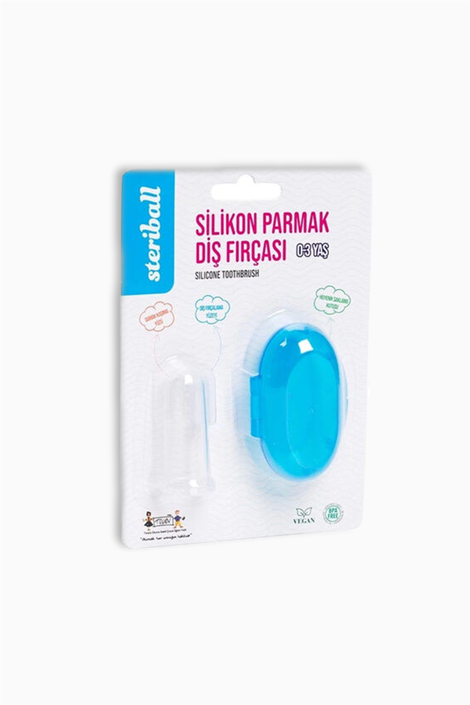 Steriball Bebekler için Silikon Parmak Fırça - Pembe - Mavi | Steriball | Steriball Bebekler için Silikon Parmak Fırça - Pembe - Mavi