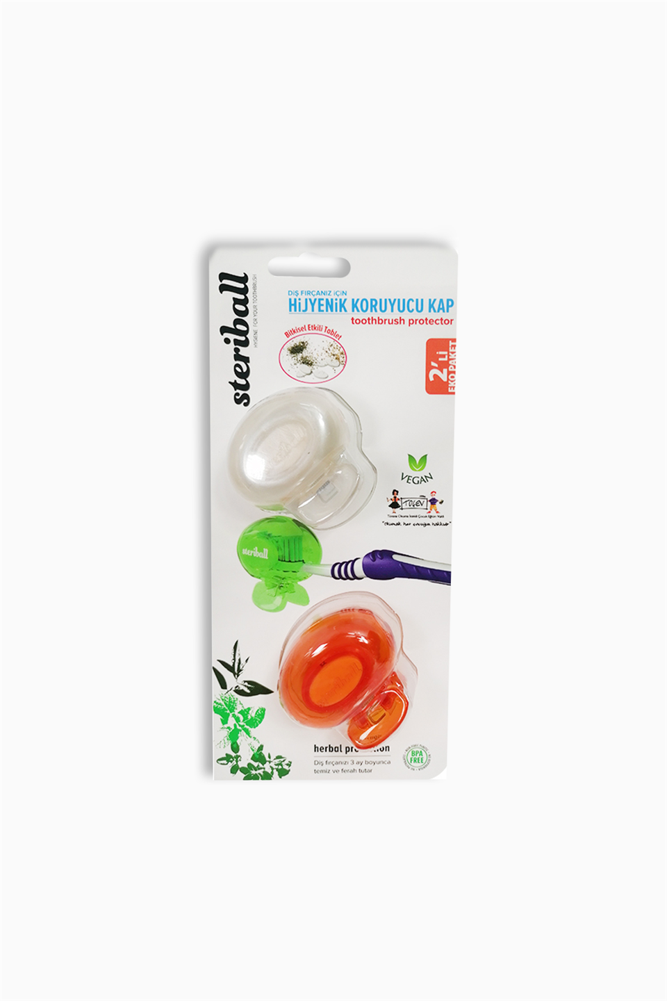 Steriball Diş Fırçası Koruma Kabı - Yetişkin 2li | Steriball | Steriball Diş Fırçası Koruma Kabı - Yetişkin 2li
