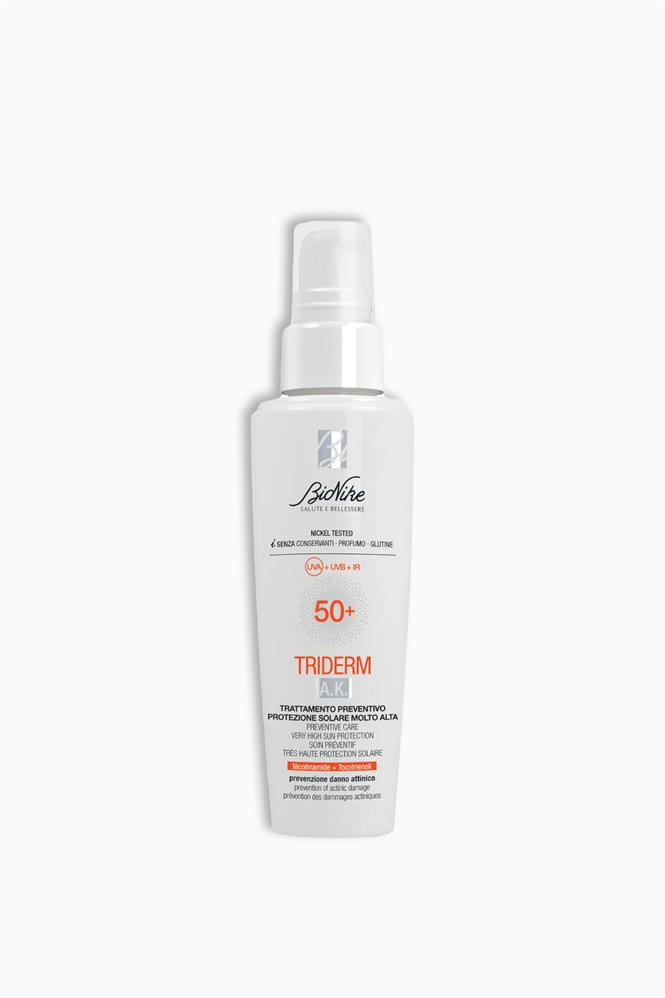 Triderm AK Trattament Preventivo Protezione Solare Molto Alta SPF50+ 50 ml | Bionike | Triderm AK Trattament Preventivo Protezione Solare Molto Alta SPF50+ 50 ml