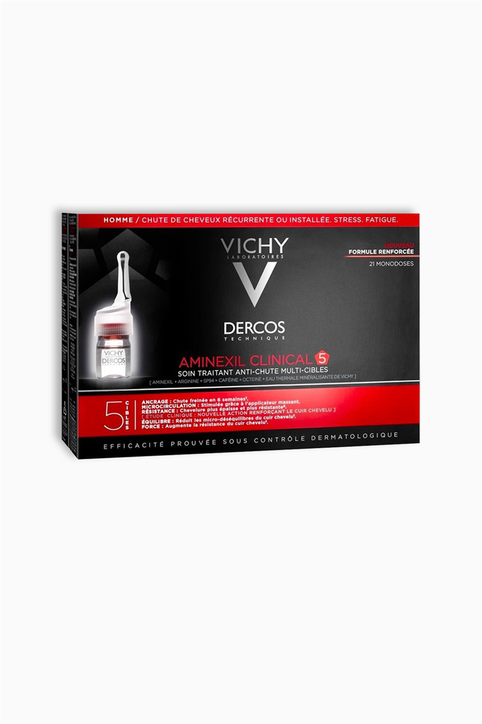 Vichy Dercos Aminexil Clinical 5 Erkek 21 x 6 ml - Vichy - Vichy Dercos Aminexil Clinical 5 Erkek 21 x 6 ml