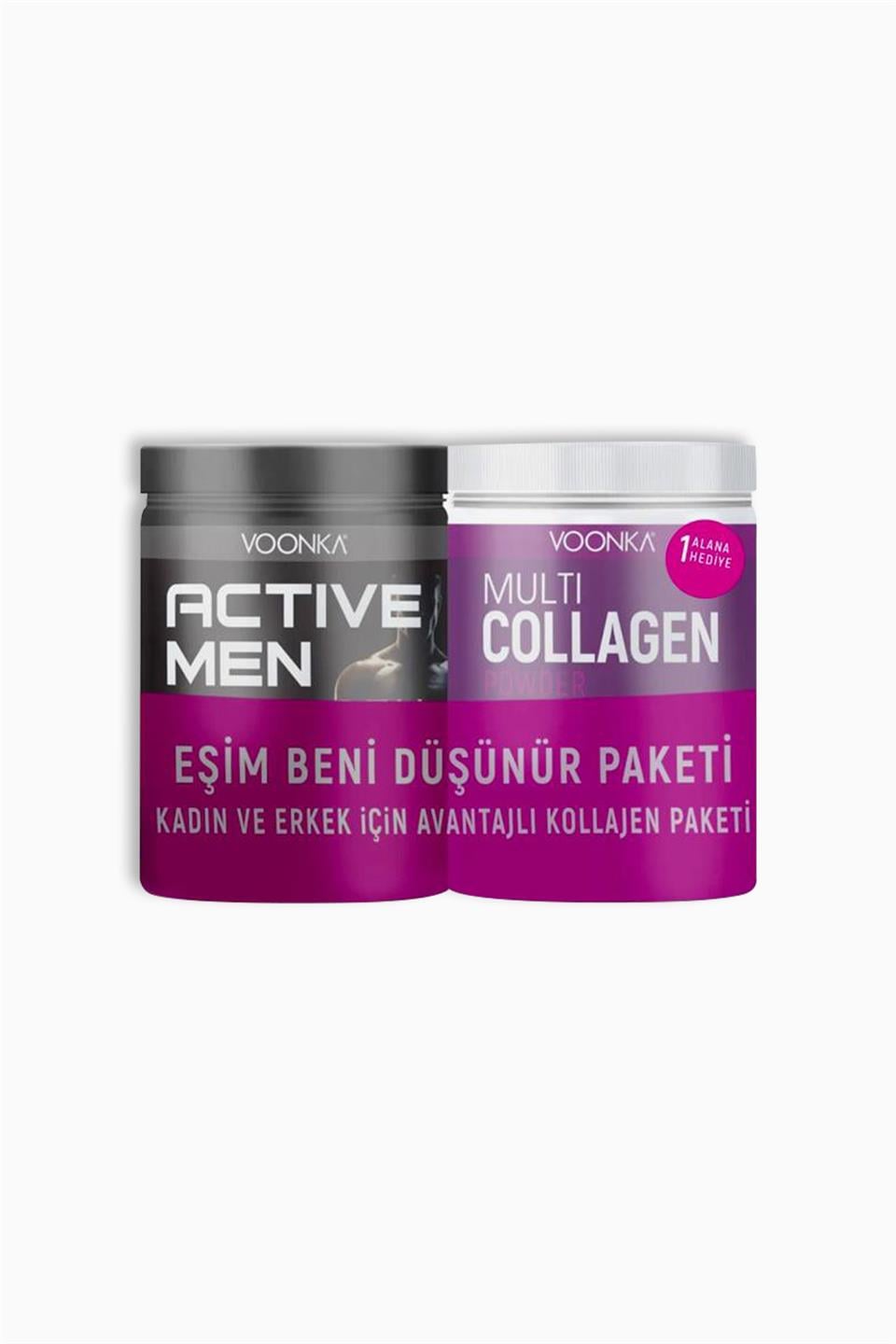 Voonka Multi Collagen Powder 300 gr + Active Men Collagen 250 gr | Voonka | Voonka Multi Collagen Powder 300 gr + Active Men Collagen 250 gr