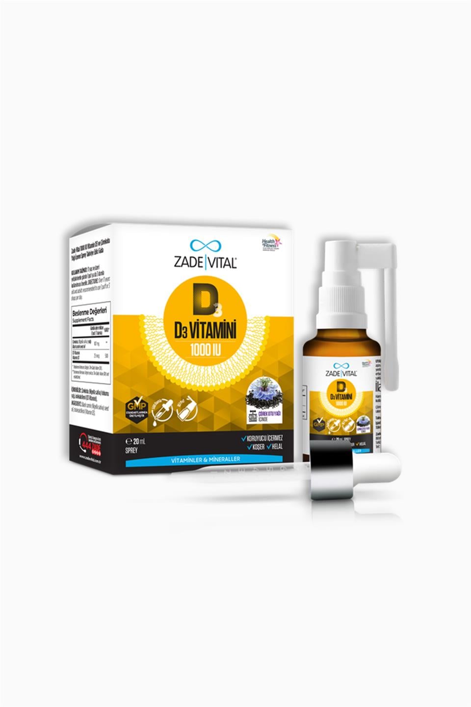 Zade Vital D3 Vitamini 1000 Iu Sprey 20 Ml | Zade Vital | Zade Vital D3 Vitamini 1000 Iu Sprey 20 Ml