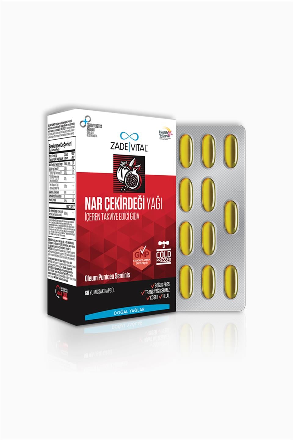 Zade Vital Nar Çekirdeği Yağı 400 mg 60 Yumuşak Kapsül | Zade Vital | Zade Vital Nar Çekirdeği Yağı 400 mg 60 Yumuşak Kapsül