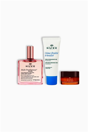 Nuxe Floral Gift Set - Çok Amaçlı Kuru Yağ 50 Ml + Nemlendirici Krem 30 Ml + Lip Balm 15 Gr | Nuxe | Nuxe Floral Gift Set - Çok Amaçlı Kuru Yağ 50 Ml + Nemlendirici Krem 30 Ml + Lip Balm 15 Gr