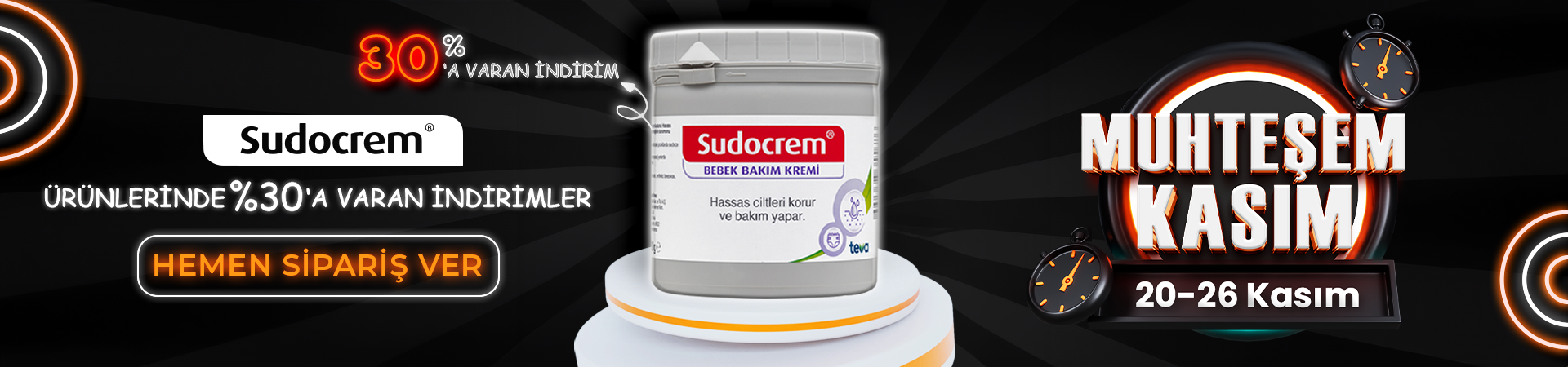 Muhteşem Kasım İndirimleri Sudocrem Farmakozmetika'da