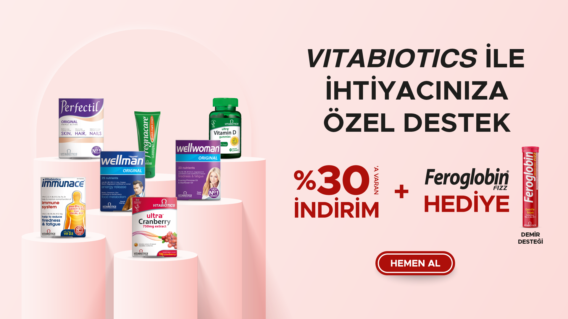 Vitabiotics Alışverişkerinize Özel Feroglobin Hediye!