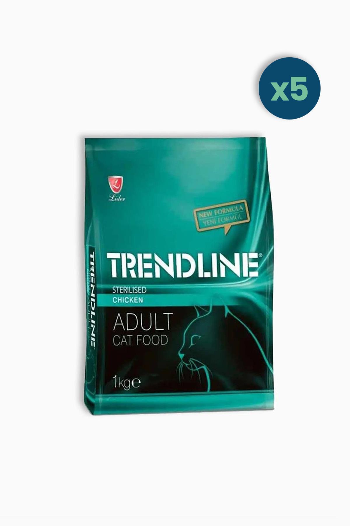 Trendline Tavuklu Kısırlaştırılmış Yetişkin Kedi Maması 1 Kg 5 Adet