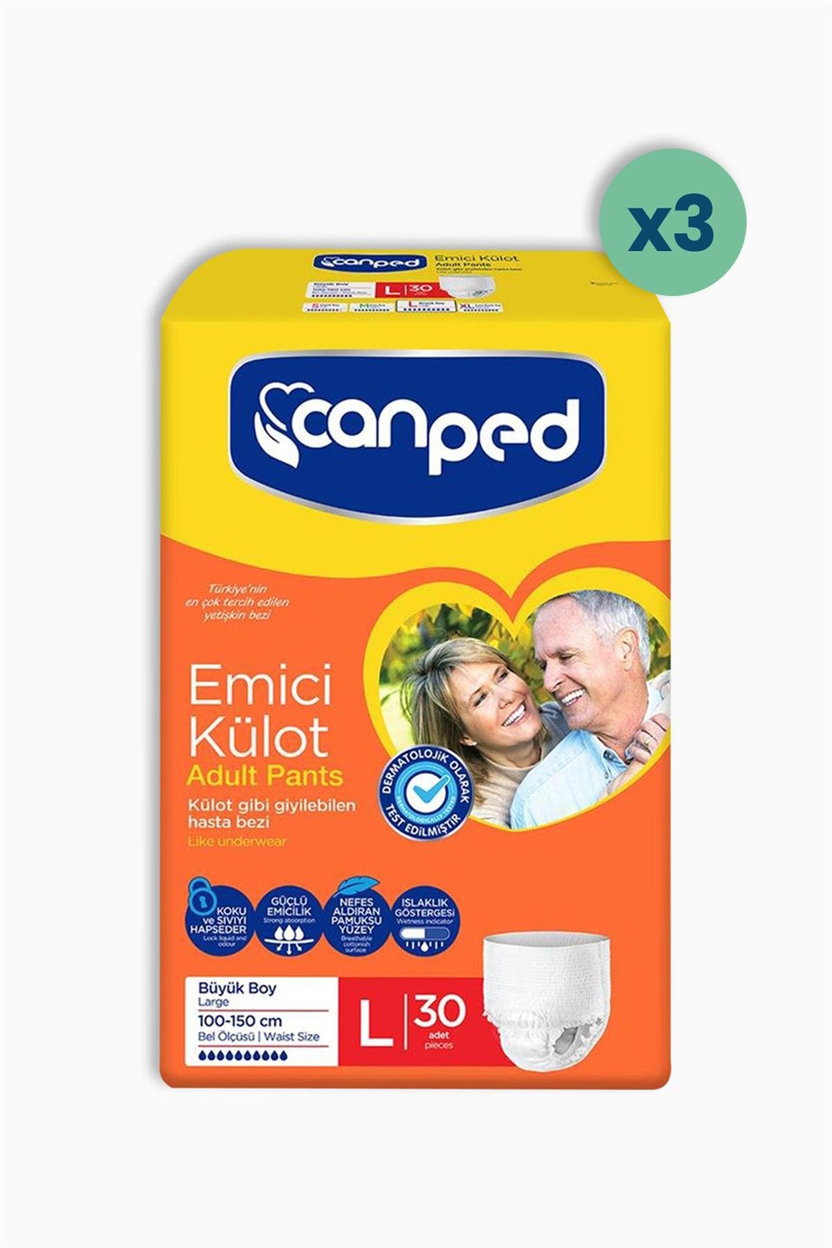 Canped Emici Külot Large 30'lu 3 Adet