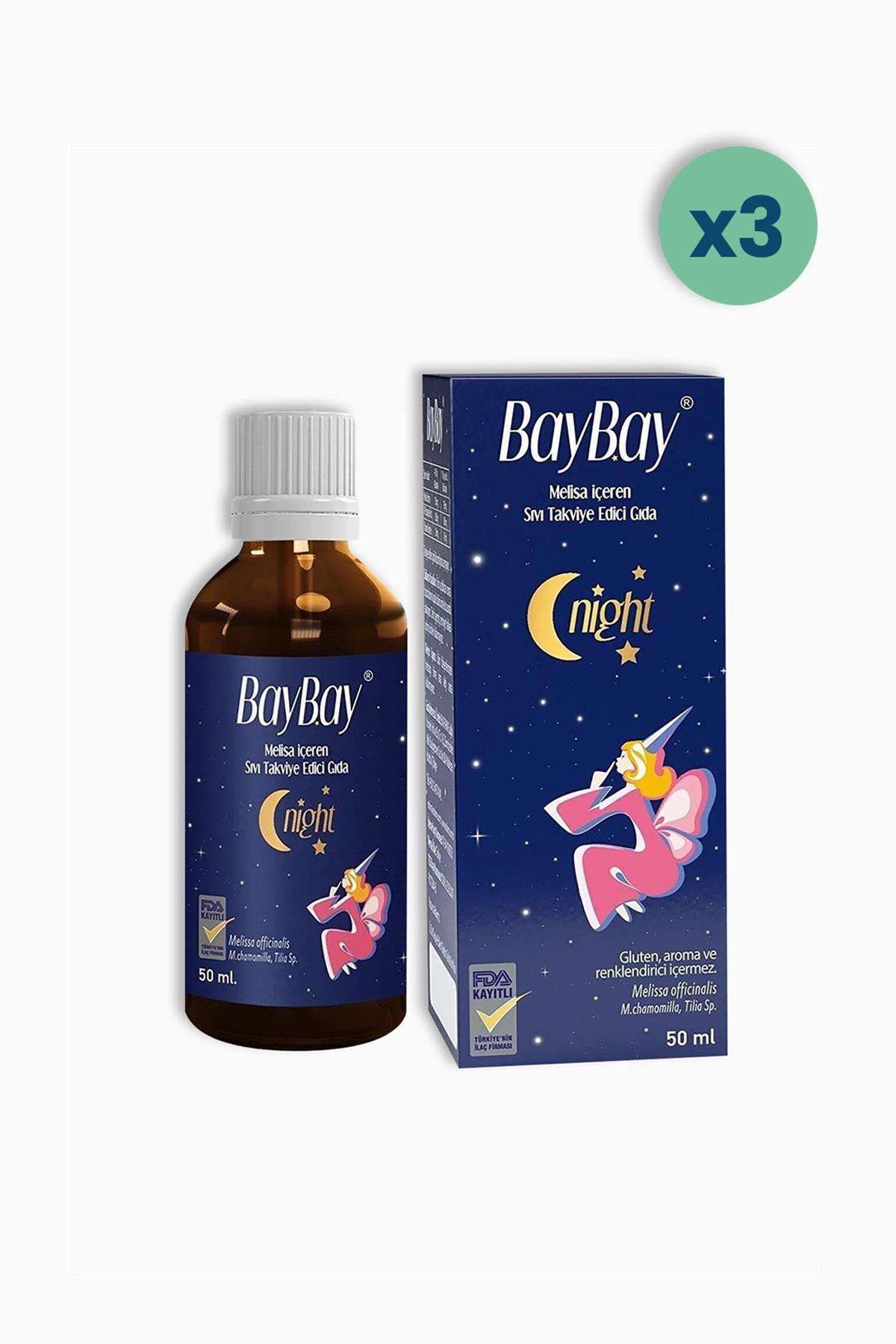 Baybay Damla Night Melisa İçeren Takviye Edici Gıda 50 Ml 3 Adet