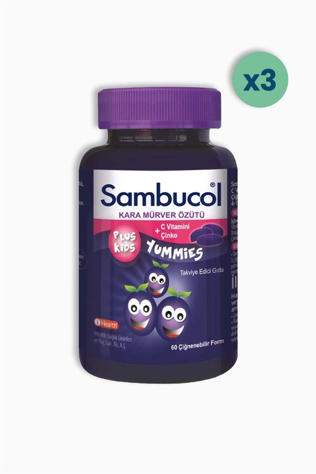 Sambucol Plus Kids Yummies 60 Çiğneme Tableti 3 Adet