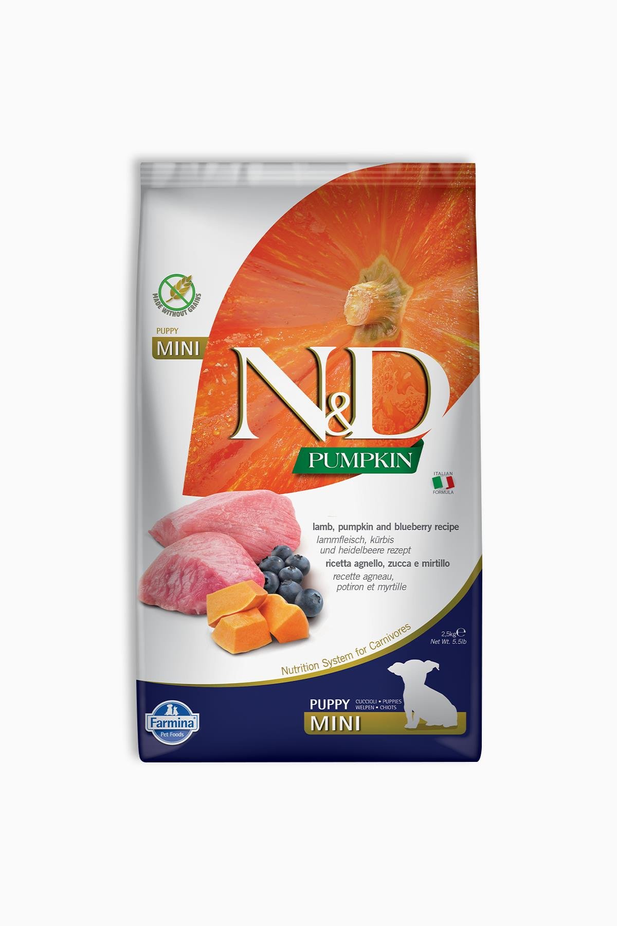 N&D Pumpkın Tahılsız Kuzu & Yabanmersini Puppy Mını 2,5 Kg
