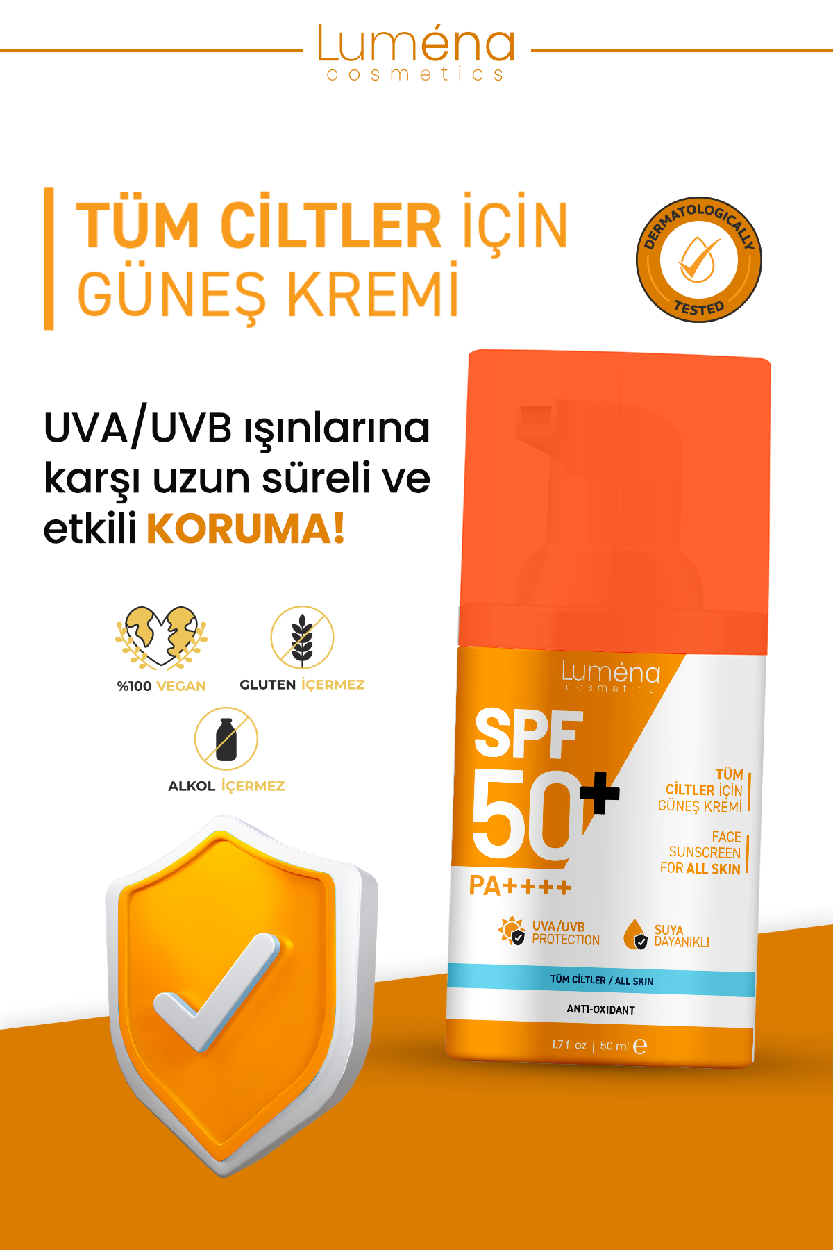Lumena Tüm Cilt Tipleri Için Yüksek Korumalı Güneş Kremi SPF50+ 50 ml