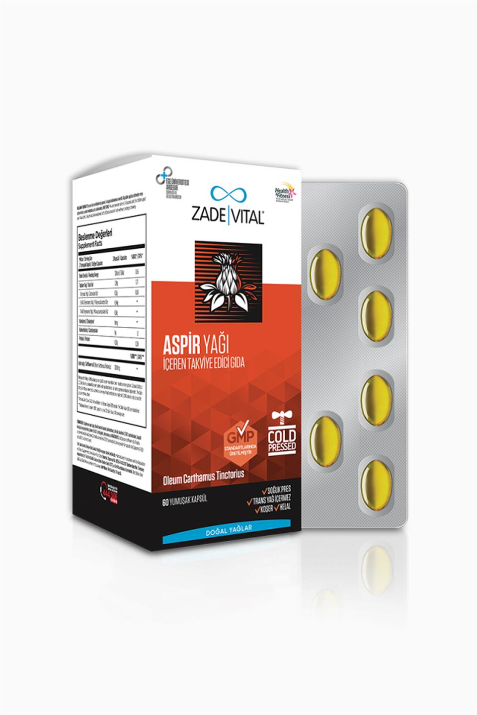 Zade Vital Aspir Yağı 600 mg 60 Kapsül