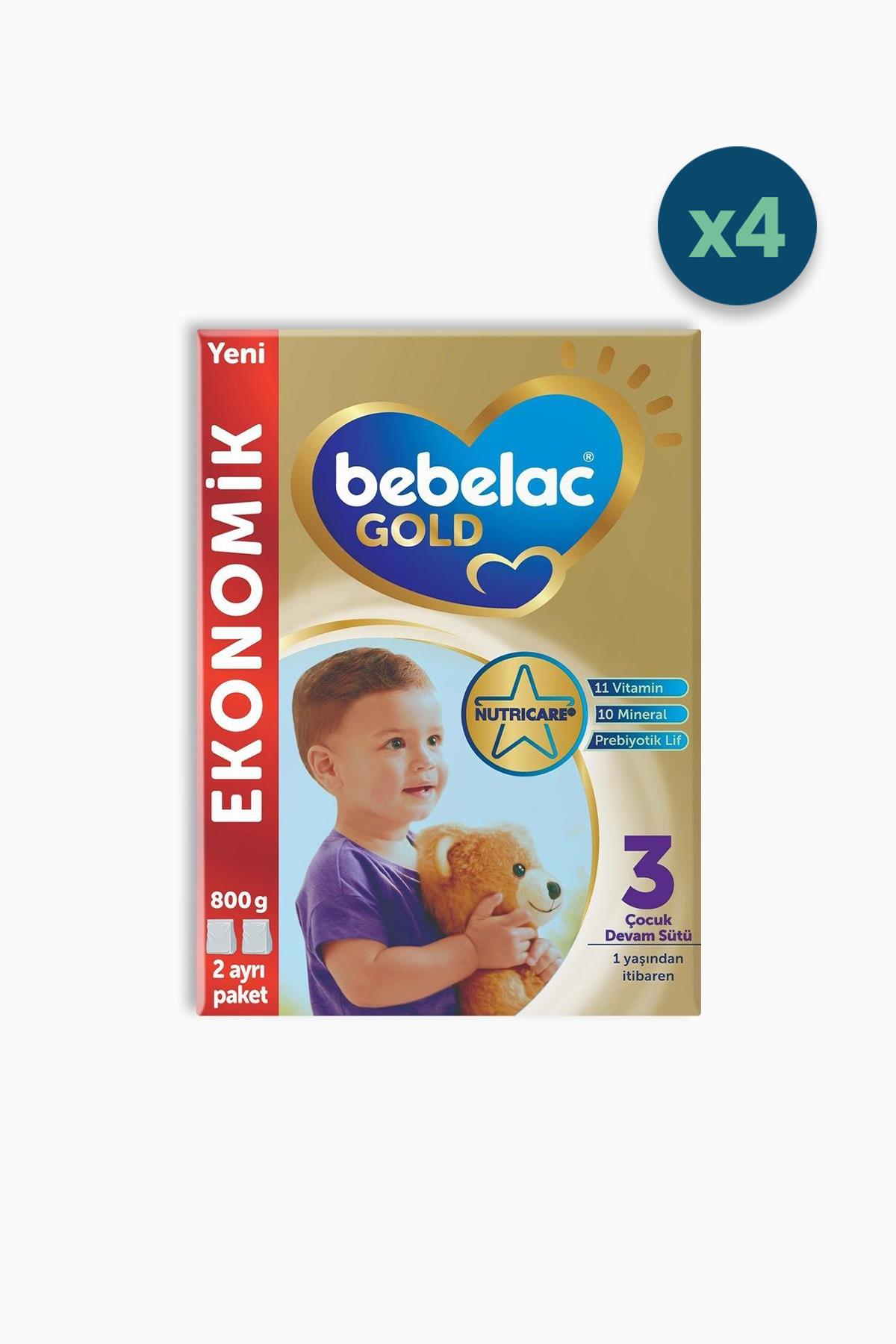 Bebelac Gold 3 Devam Sütü 9 Ay+ 800 gr 4 Adet