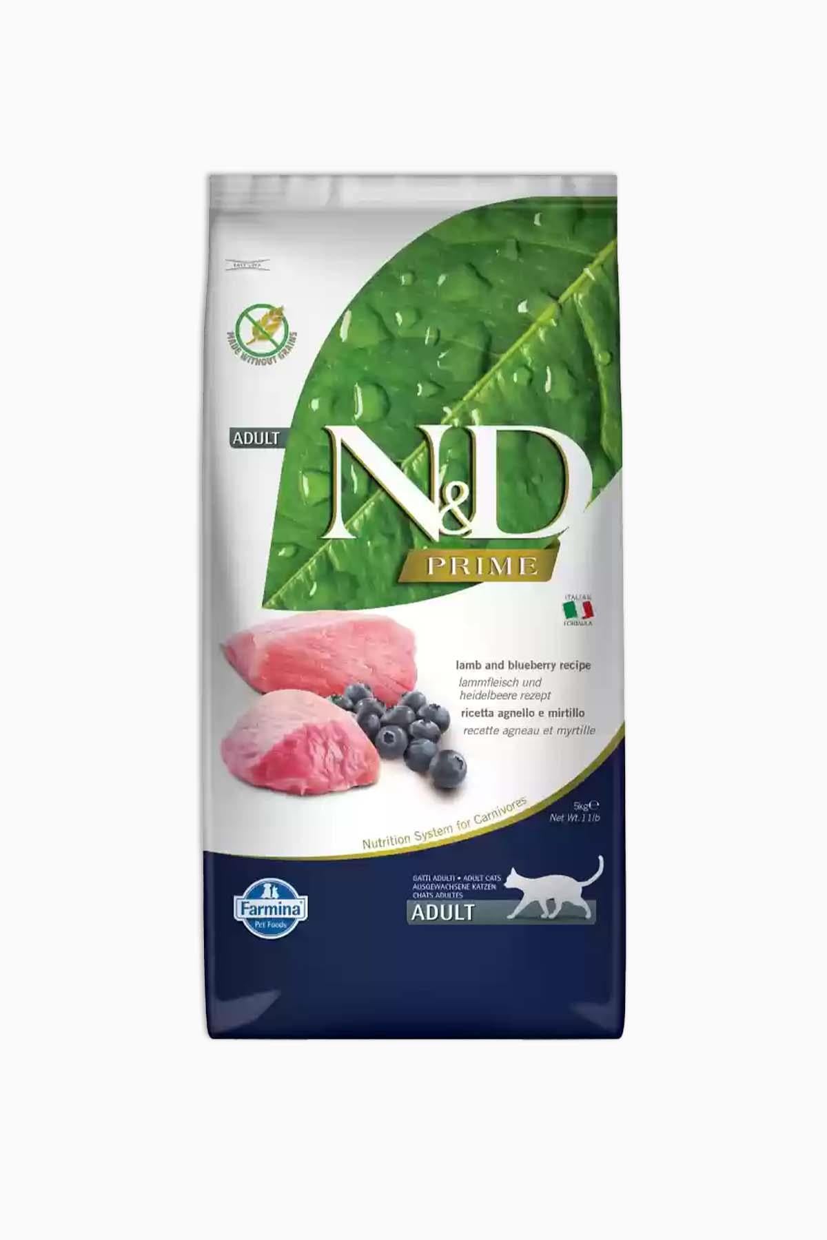 N&D Tahılsız Kuzu Etli Yaban Mersinli Kedi Maması 5 Kg