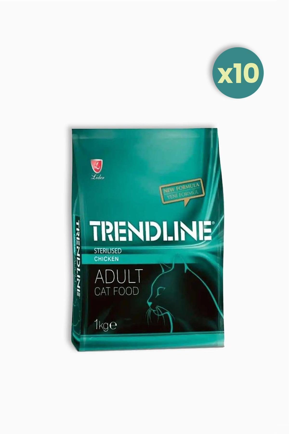 Trendline Tavuklu Kısırlaştırılmış Yetişkin Kedi Maması 1 Kg 10 Adet