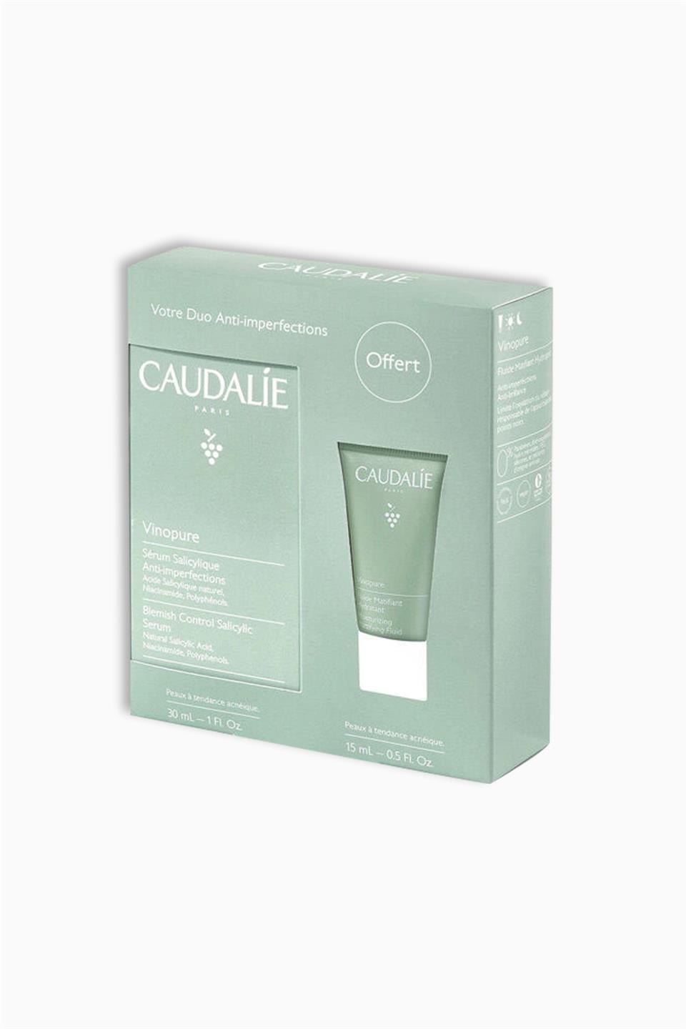 Caudalie Vinopure Set - Vinopure Serum 30 ml + Vinopure Mattifying Fluide 15 ml