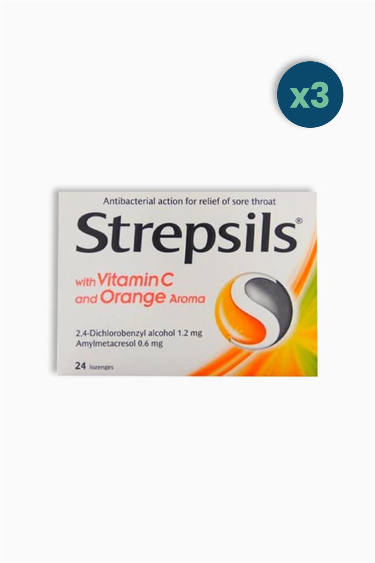 Strepsils Portakal & C Vitamini Aromalı 24 Pastil 3 Adet