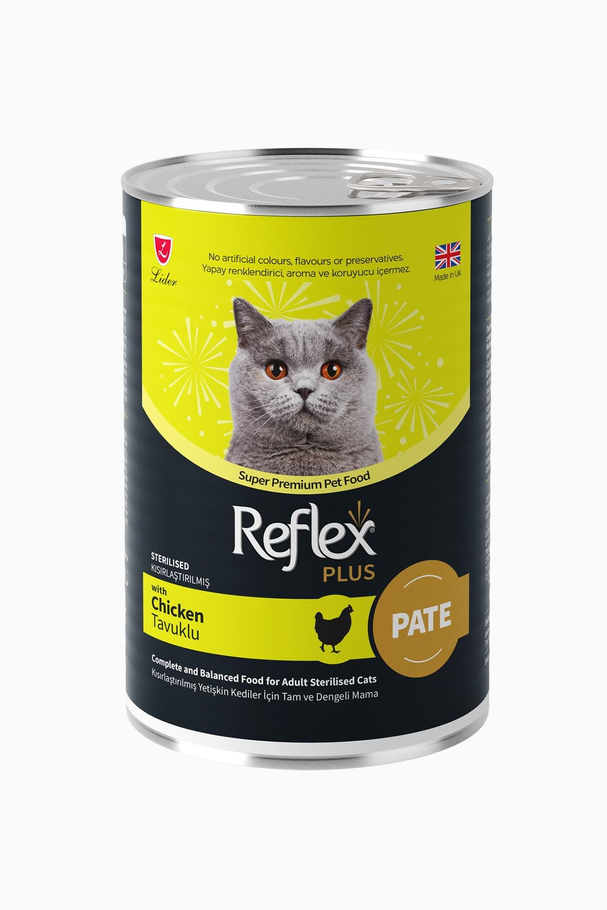 Reflex Plus Pate İçinde Et Parçacıklı Tavuklu Kısırlaştırılmış Kedi Maması 395 gr