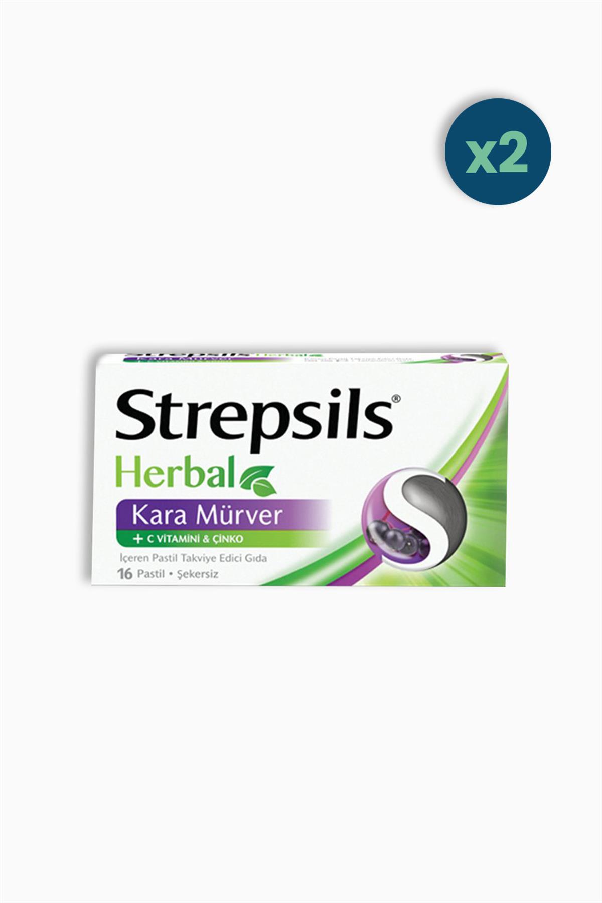 Strepsils Herbal Kara Mürver Aromalı 16 Pastil 2 Adet