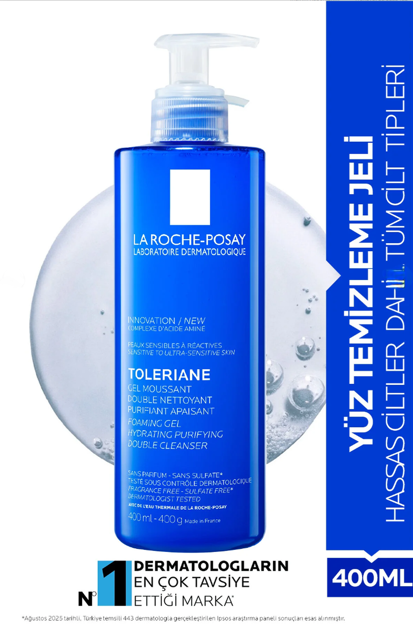 La Roche Posay Toleriane Tüm Ciltler için Temizleme Jeli 400 ml