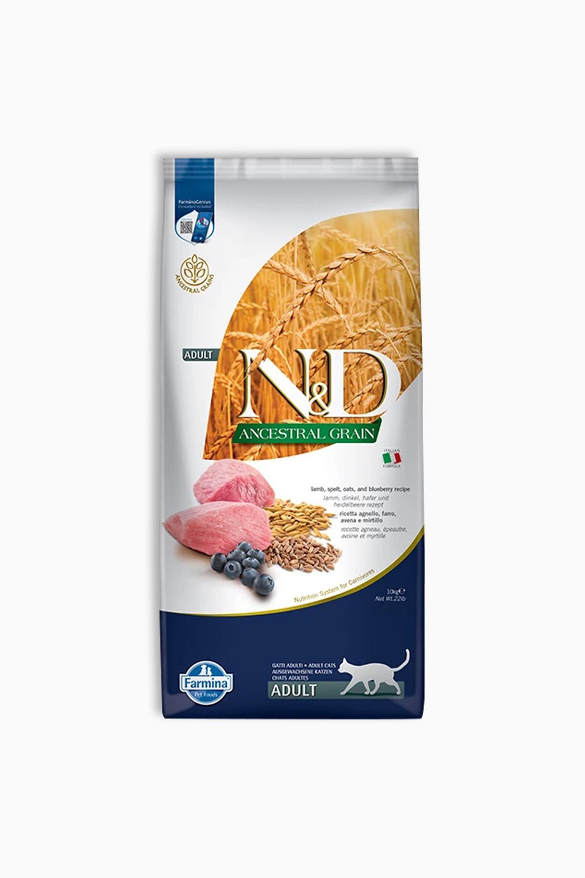 N&D Ancestral Graın Kuzu, Kılçıksız Buğday, Yulaf & Yaban Mersini Yetişkin 10 Kg