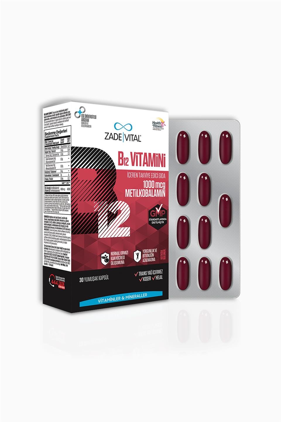 Zade Vital B12 Vitamini 1000 mcg 30 Kapsül
