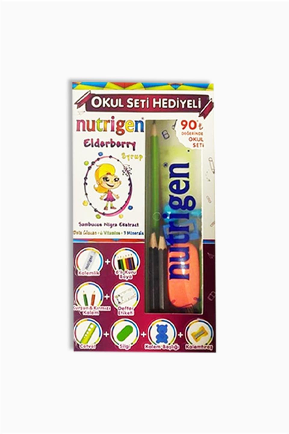 Nutrigen Elderberry Kara Mürver Beta Glukan Bal Şurup 200 Ml - Okul Seti Hediyeli
