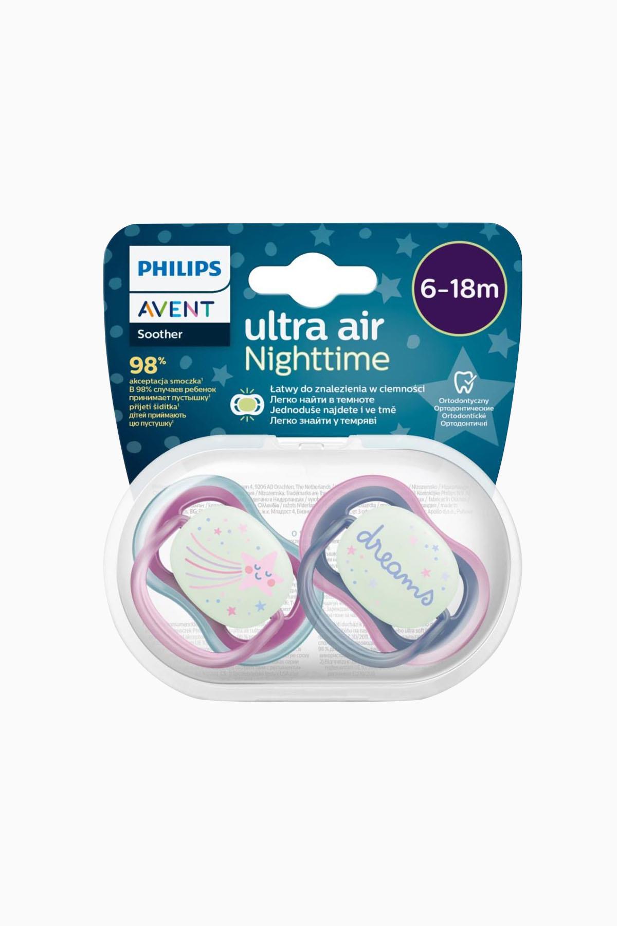 Avent Ultra Air Night Karanlıkta Parlar Gece Emziği 6-18 Ay Kız Scf376/14