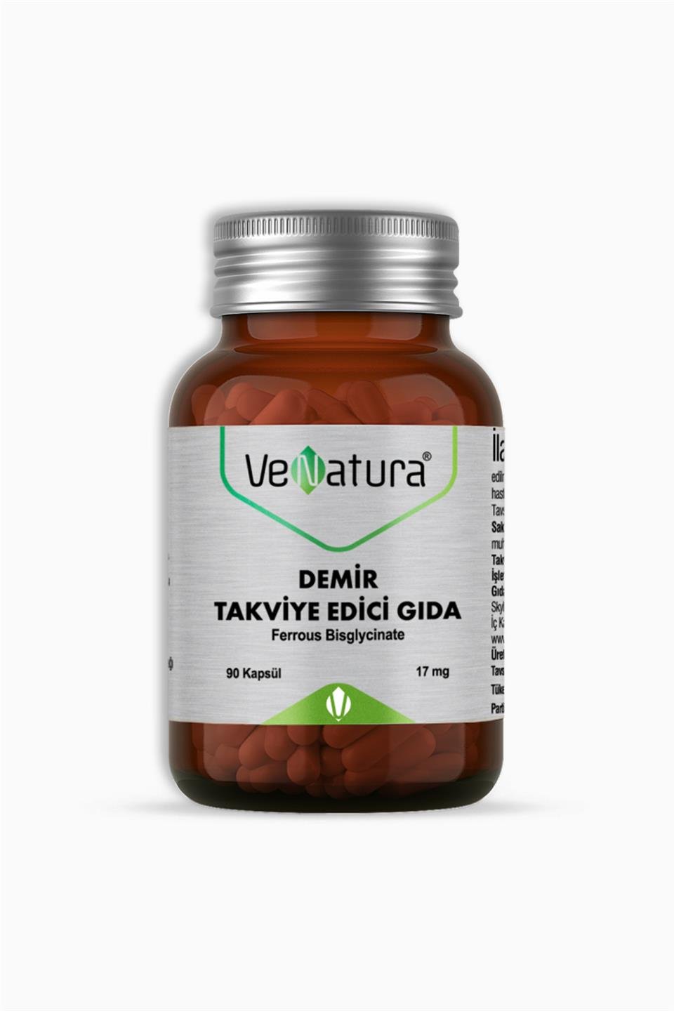 Venatura Demir Takviye Edici Gıda 17 mg 90 Kapsül