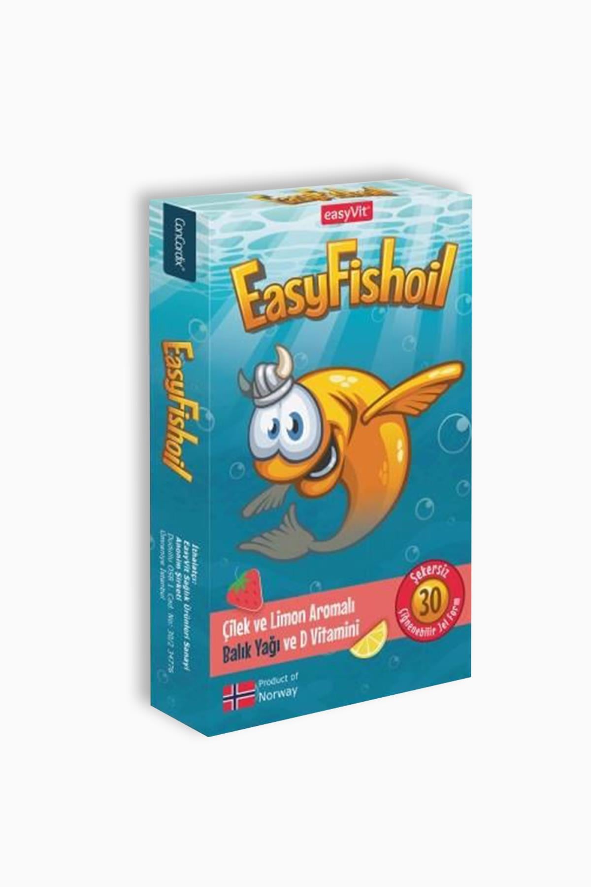 Easy Fish Oil Çocuk Çilek ve Limon Aromalı 30 Çiğneme Tableti