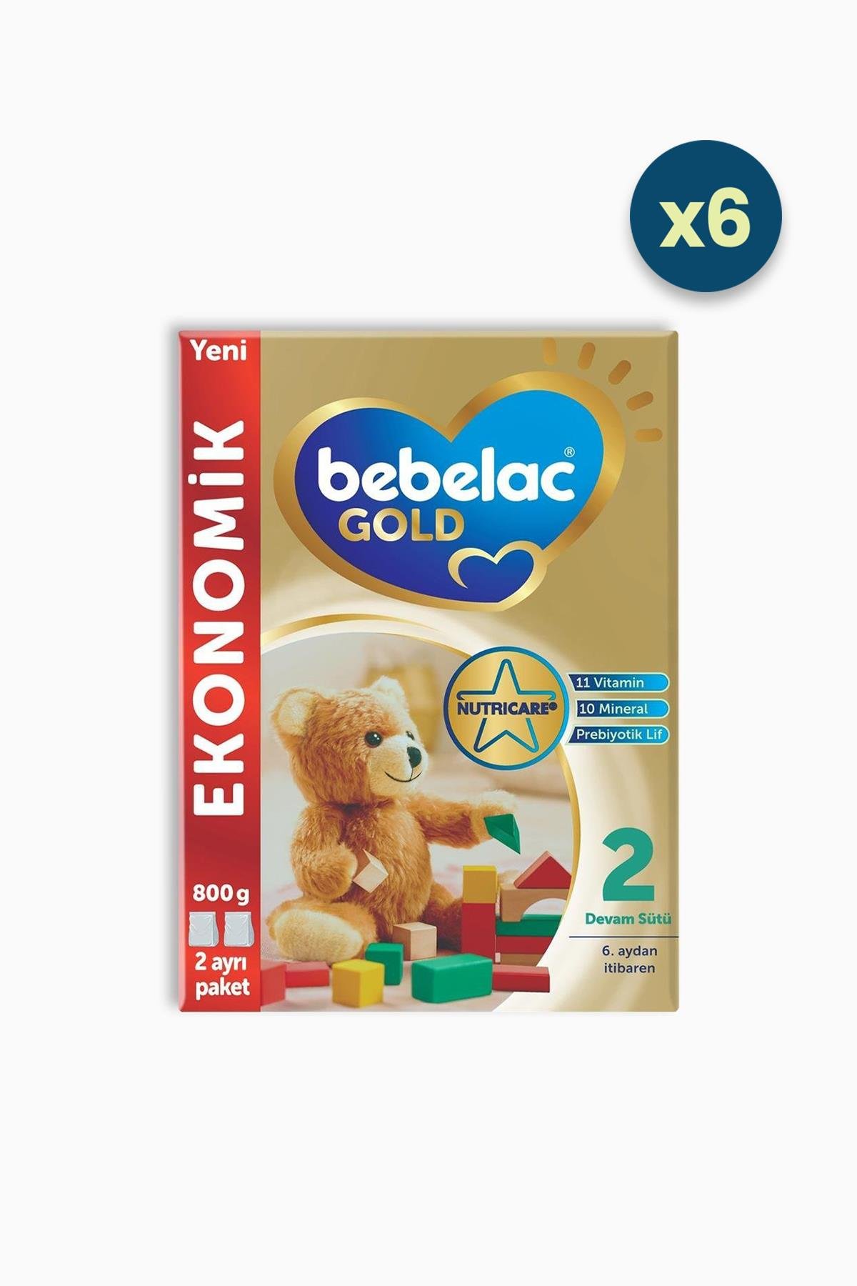 Bebelac Gold 2 Devam Sütü 6 Ay+ 800 gr 6 Adet