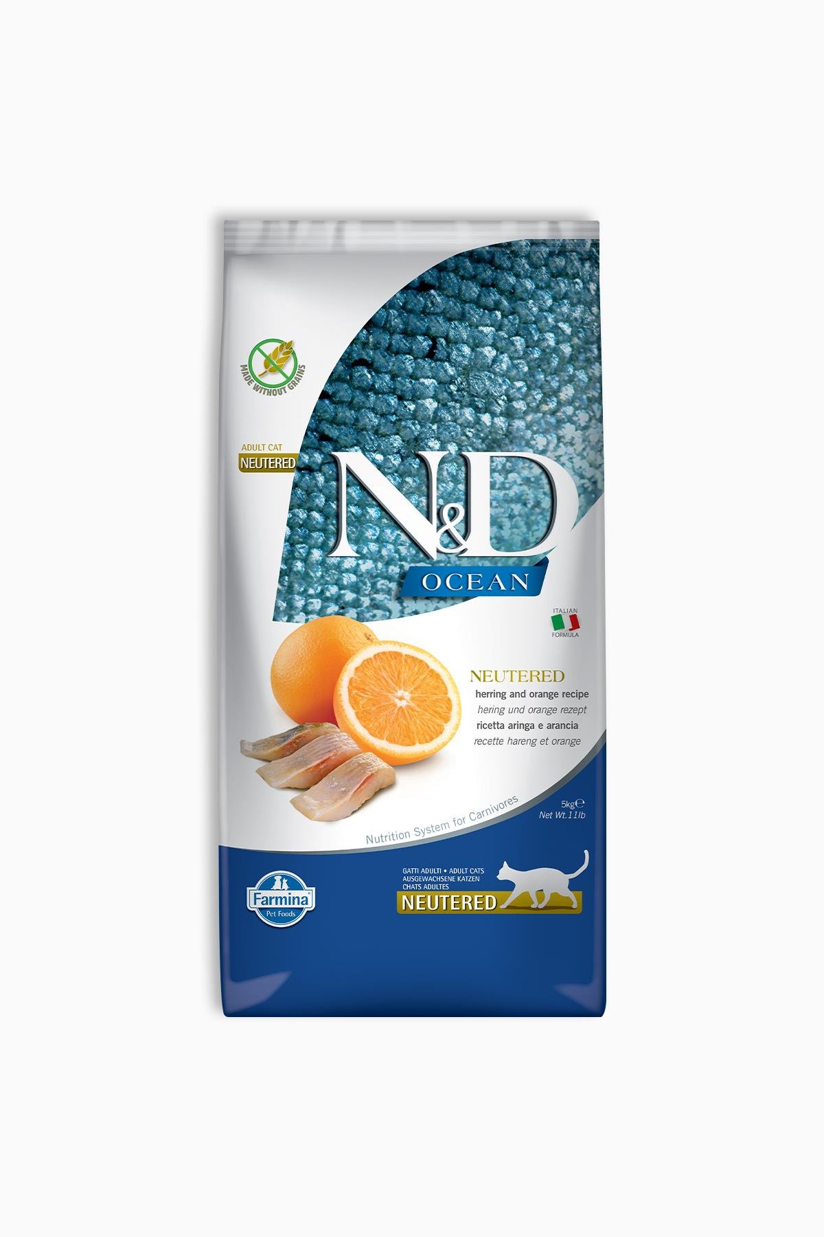 N&D Ocean Ringa Balığı & Portakalkısırlaştırılmış Yetişkin 5 Kg