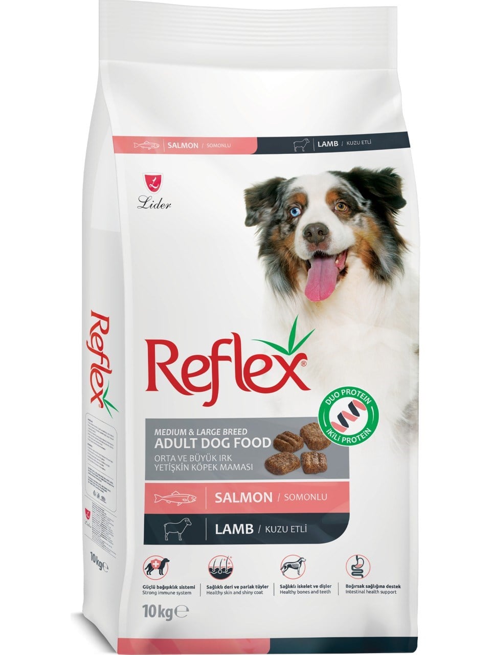 Reflex Duo Protein Somonlu Ve Kuzu Etli Orta Ve Büyük Irk Yetişkin Köpek Maması 10 kg