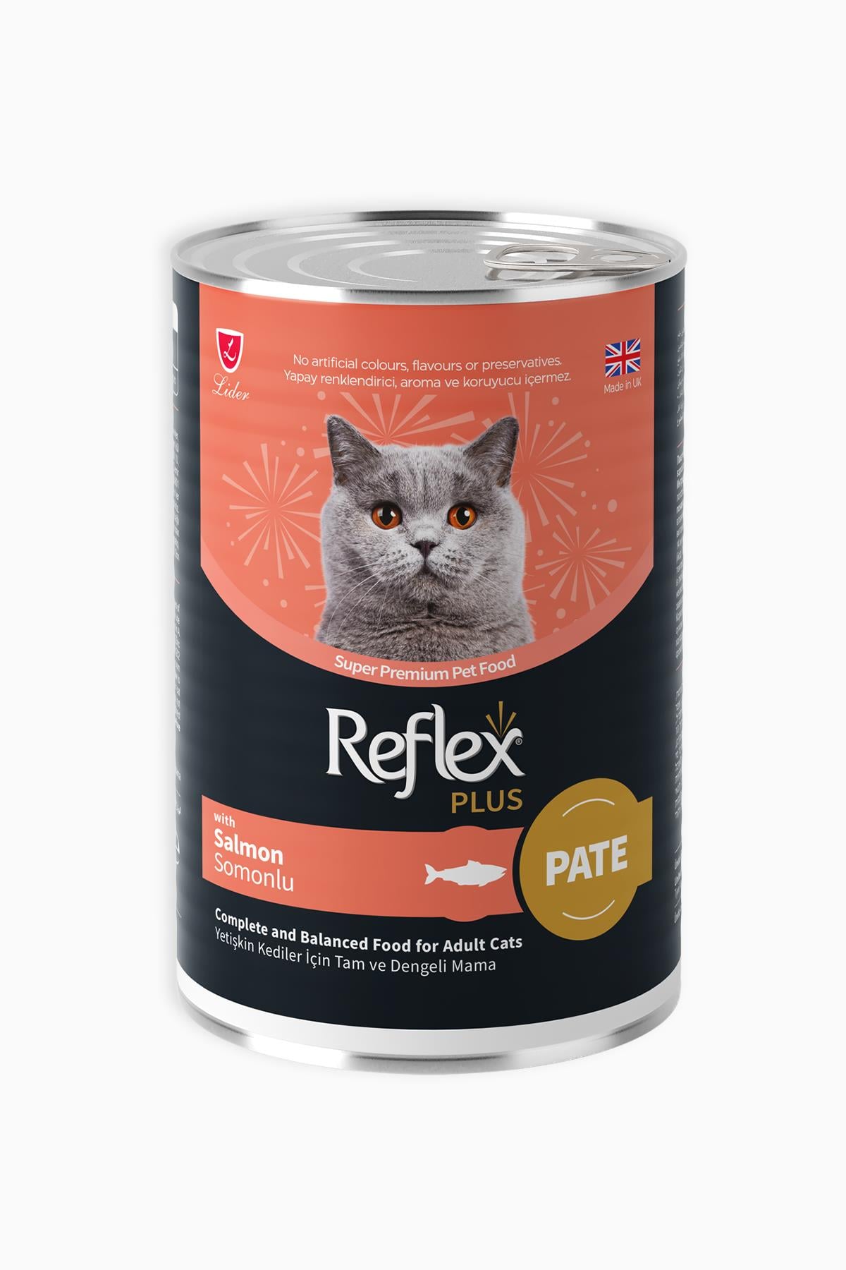 Reflex Plus Pate İçinde Et Parçacıklı Somonlu Yetişkin Kedi Maması 395 gr