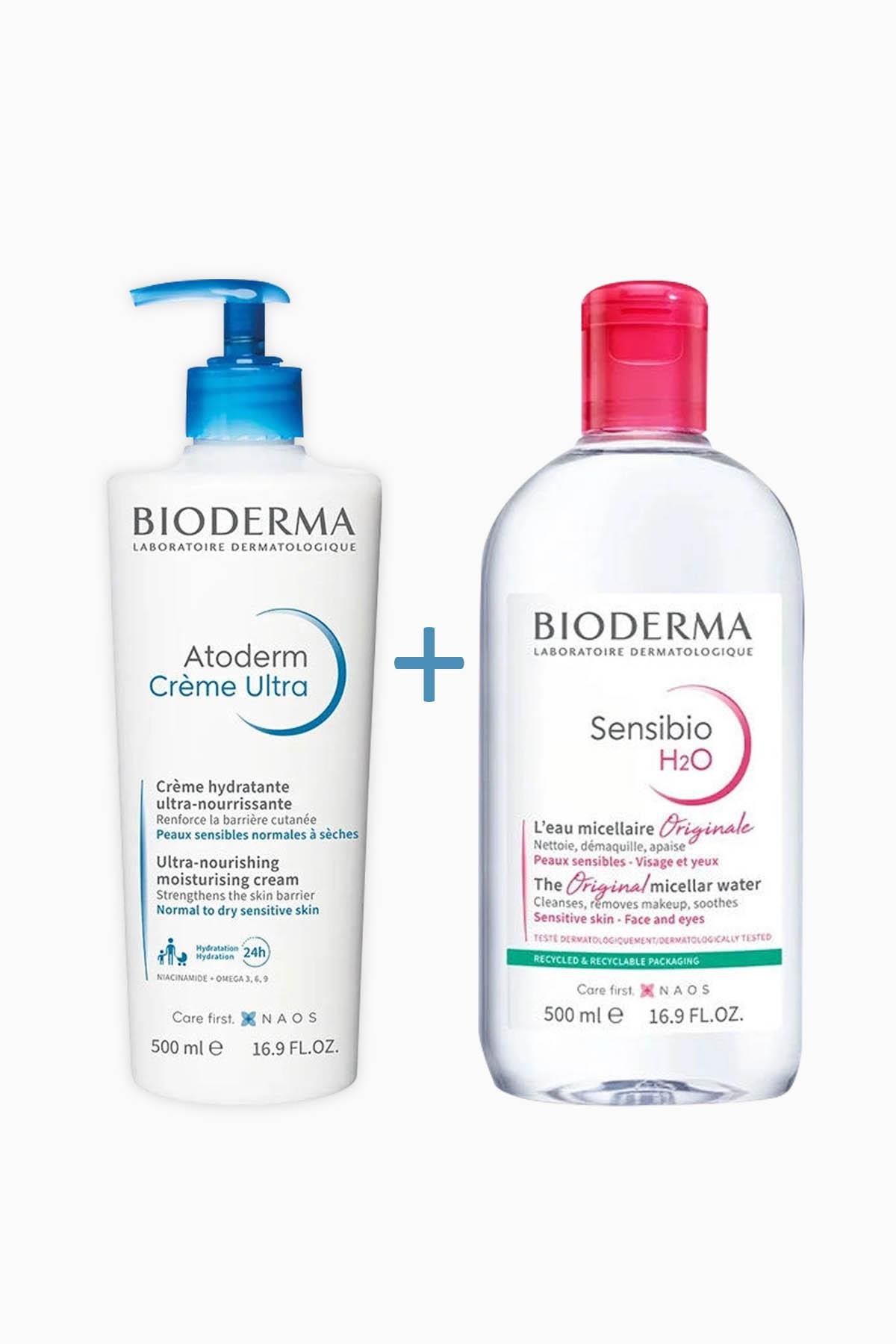 Bioderma Atoderm Creme Ultra 500 ml + Sensibio H2O 500 ml
