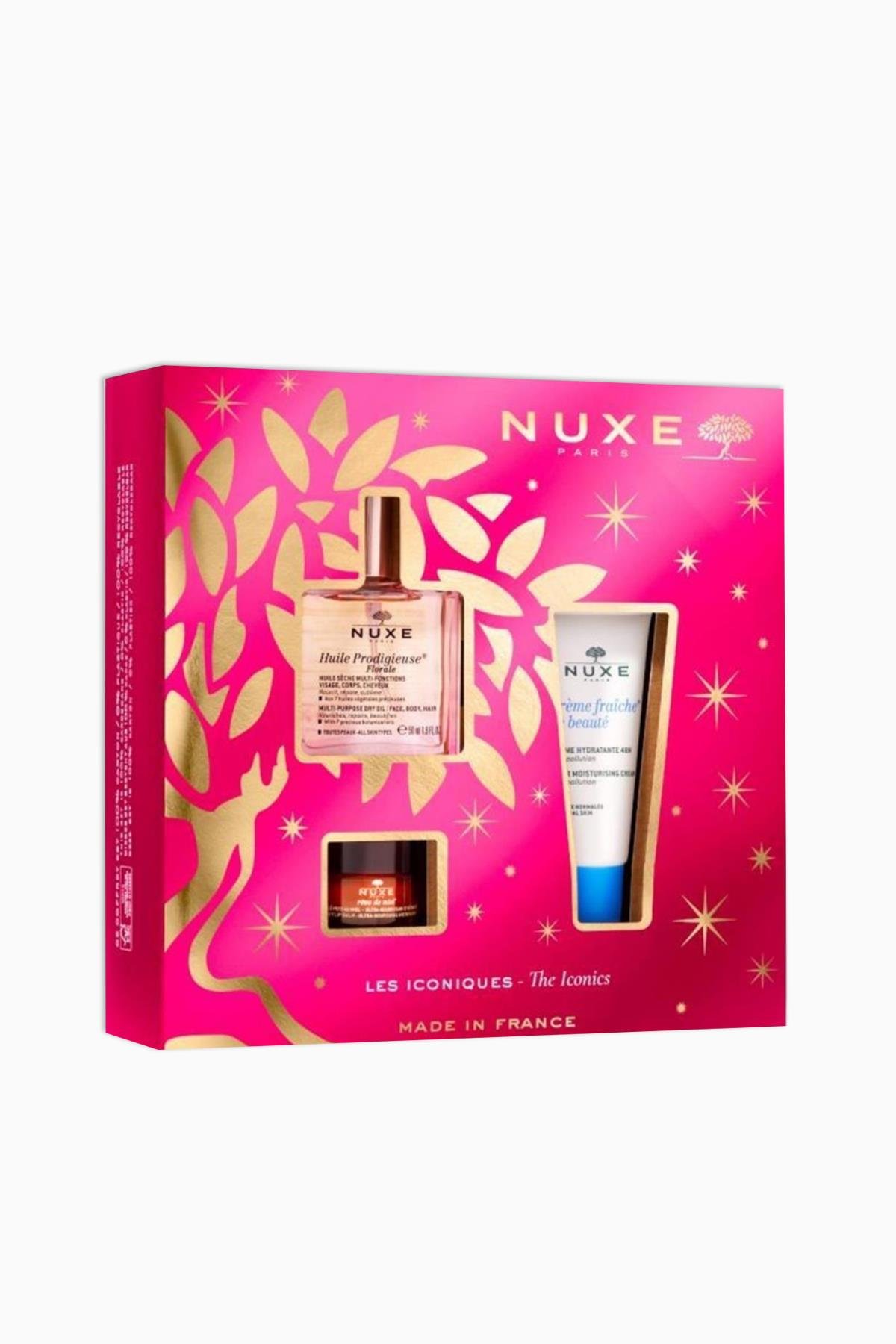 Nuxe Floral Gift Set - Çok Amaçlı Kuru Yağ 50 Ml + Nemlendirici Krem 30 Ml + Lip Balm 15 Gr
