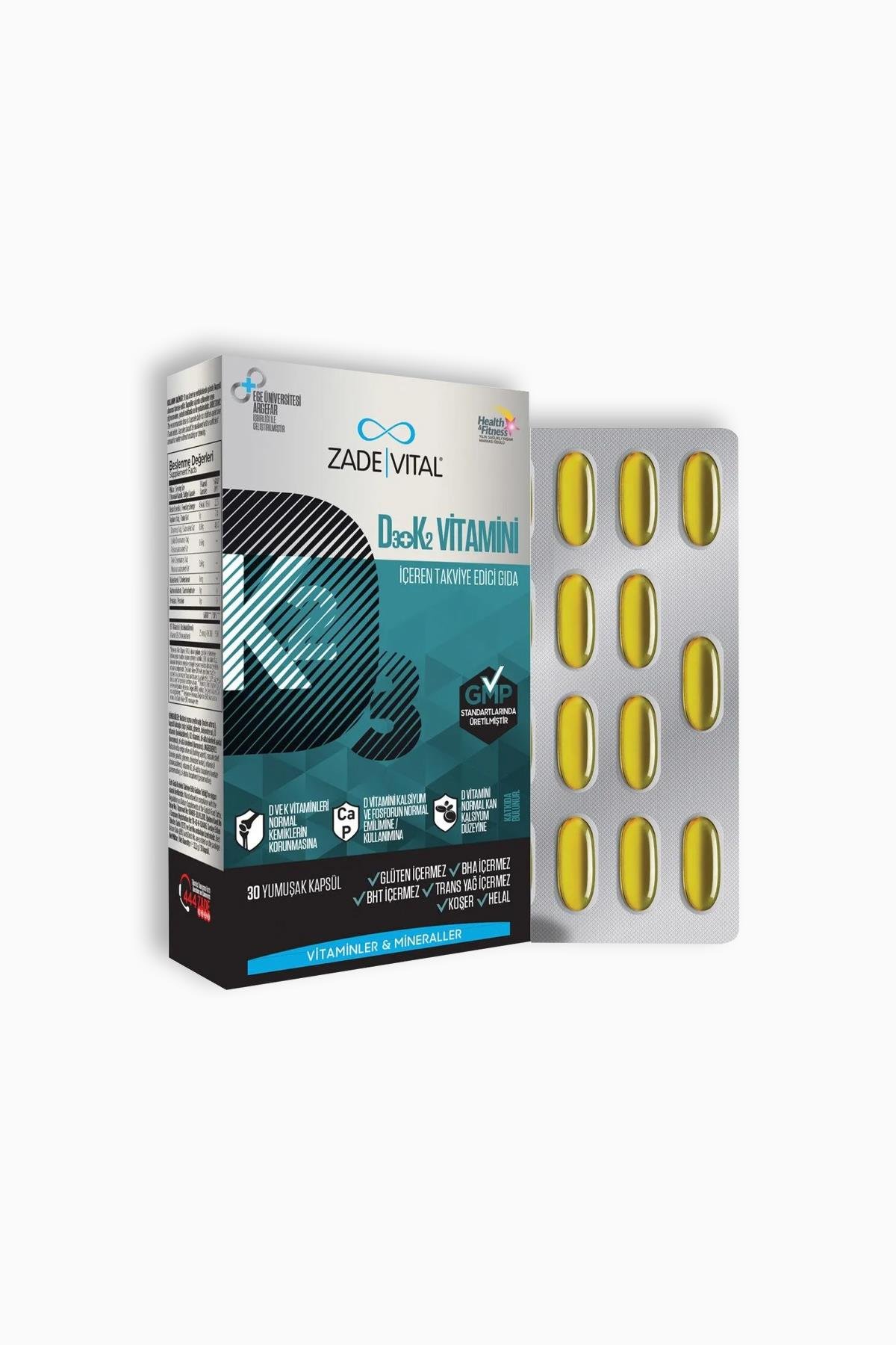 Zade Vital D3+K2 Vitamini 30 Kapsül