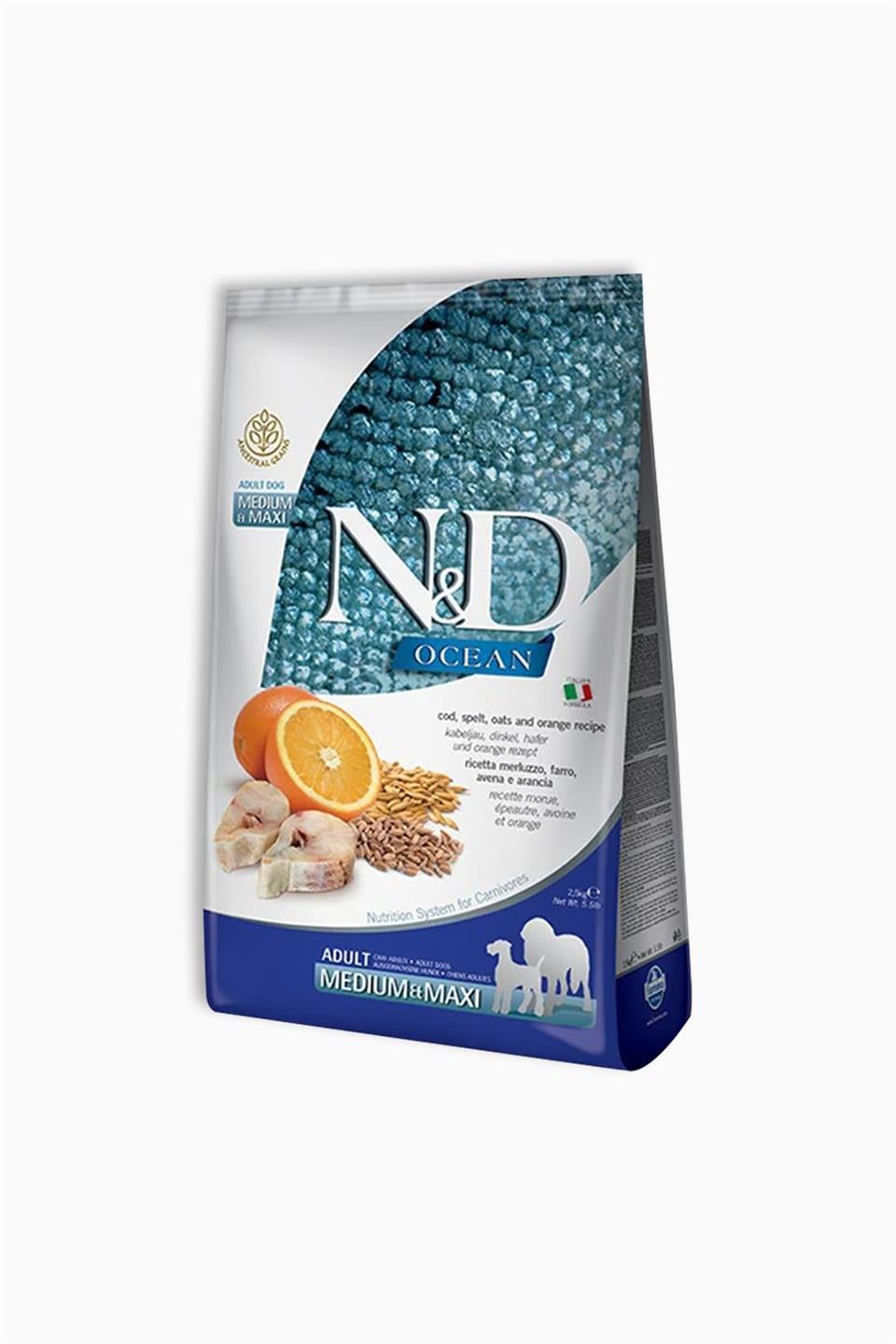 N&D Ocean Morina Balıklı ve Portakallı Adult Med-Max 12kg
