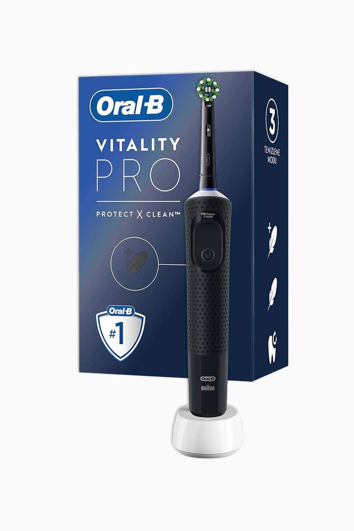 Oral-B Şarjlı Diş Fırçası Vitality Pro Siyah Koruma ve Temizlik