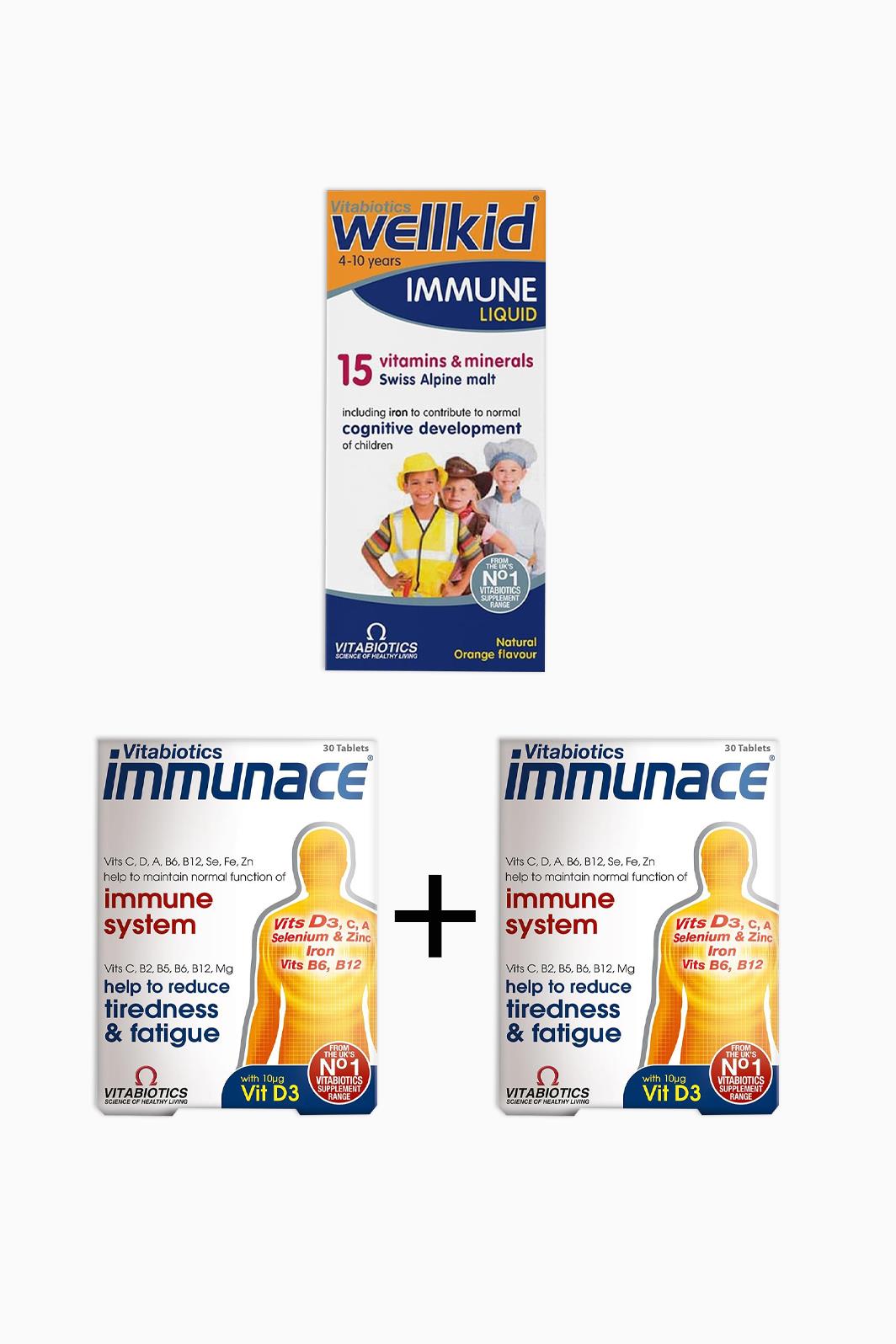 Wellkid Immune + 2 adet Immunace Aile Boyu Bağışıklık Paketi
