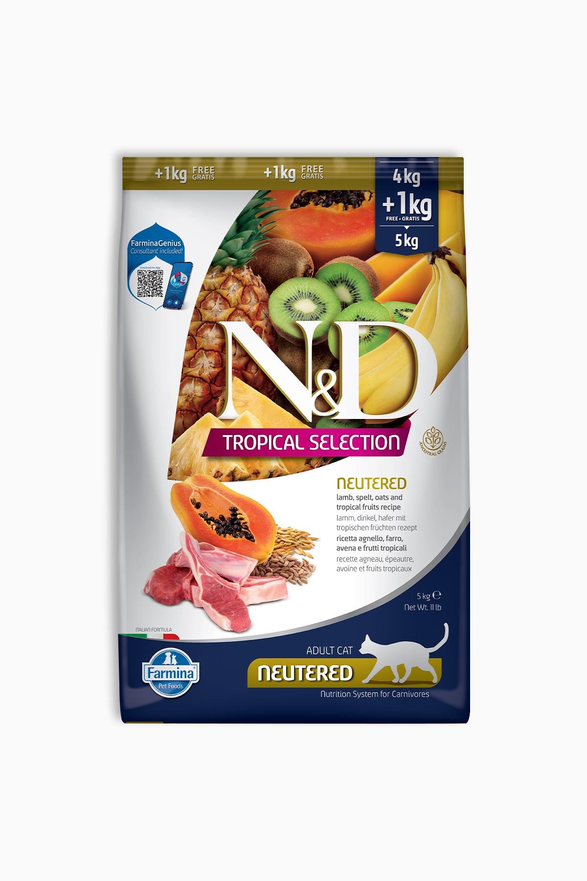 N&D Cat Tropıcal Selectıon Kuzu Kısır 4+1 Kg